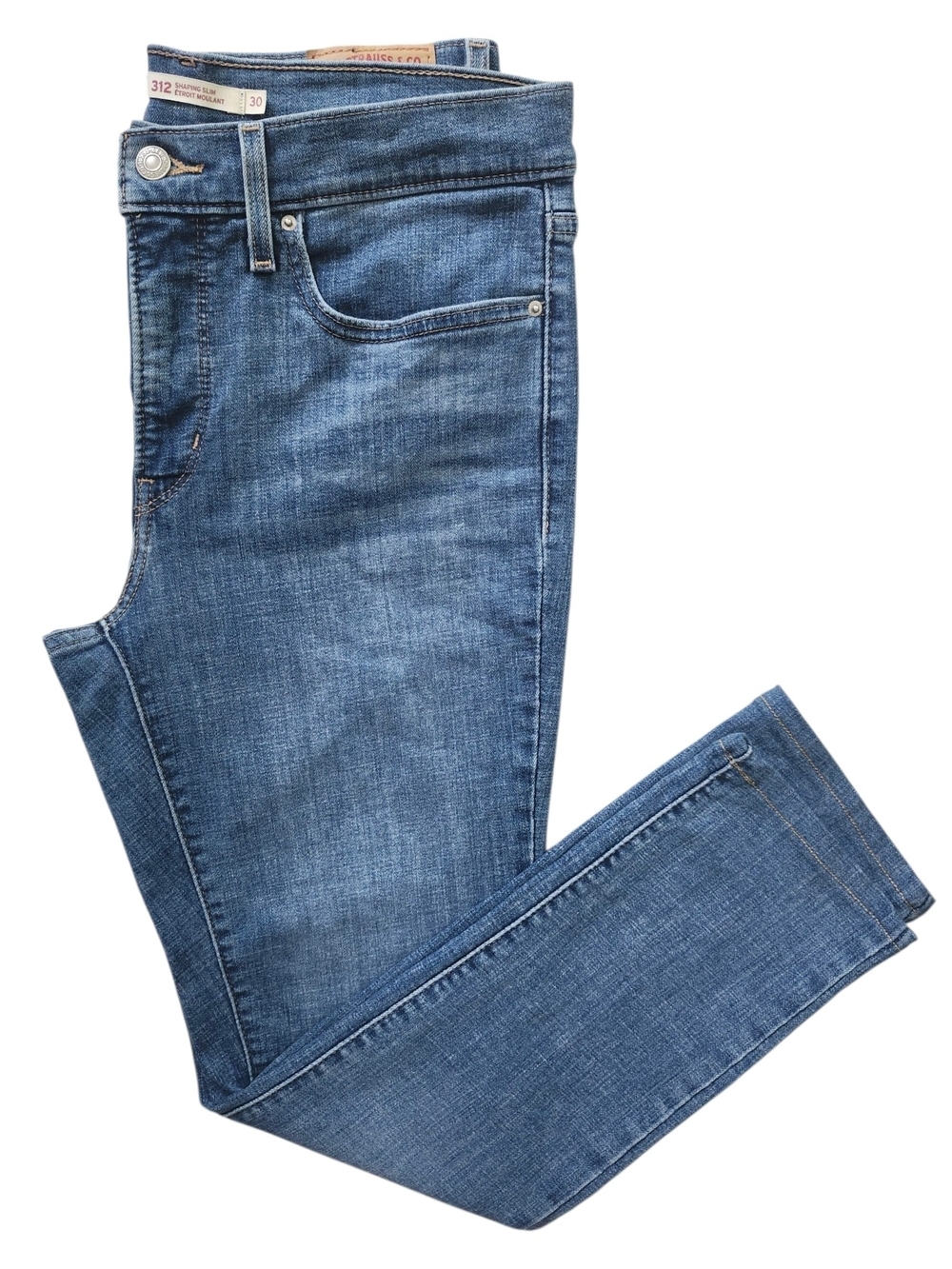 Levi's 312 Shaping Slim Jeans Women's Size 30 Medium Wash Stretch Denim